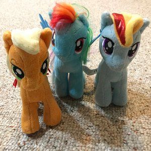 My Little Pony Plush - Rainbow Dash Applejack MLP Stuffies Lot of 3